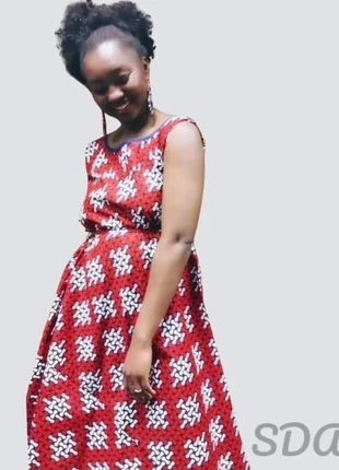 robe rouge en wax sans manche, marca: Africa, estado: Muito bom, tamanho: M / 38 / 10, €27.00, €29.05 inclui Proteção do Comprador Pro