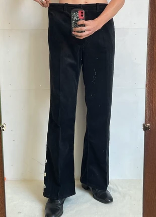 Pantalon en velours côtelé noir vintage des années 70, marque: Vintage Dressing, état: Très bon état, taille: W36 | FR 46, 26,00 €, 28,00 € Protection acheteurs incluse