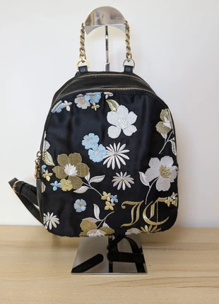Juicy Couture Stylish Black Floral Flower Design Small Gold Chain Backpack Bag, brand: Juicy Couture, condition: Very good, £12.99, £14.34 includes Buyer Protection