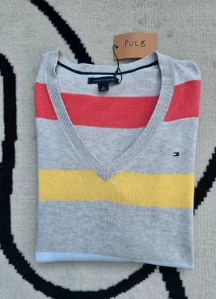 Pull Tommy Hilfiger Col V Taille M Gris Rose Jaune rayé Femme Women PULL6, marca: Tommy Hilfiger, estado: Muy bueno, tamaño: M / 38 / 10, 12,99 €, 14,34 € Protección al comprador Pro incluida