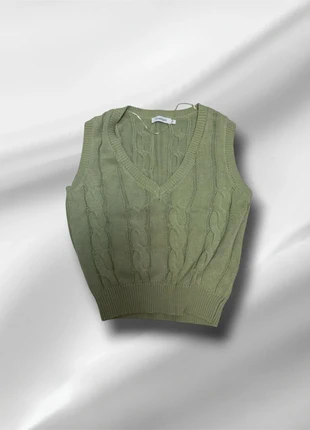 Gilet verde chiaro a trecce | stile casual y2k vintage 90, marca: Conbipel, estado: Nuevo sin etiquetas, tamaño: L / 40 / 12, 6,00 €, 7,00 € Protección al comprador incluida