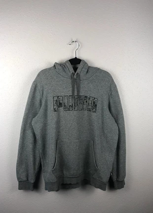 Hoodie Sweat à capuche PUMA gris chiné – logo noir texturé – Taille M, marque: Puma, état: Très bon état, taille: M, 17,99 €, 19,59 € Protection acheteurs incluse