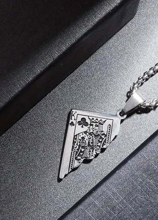 Collana con ciondolo a forma di carta da gioco – Re di Fiori, marque: Vintage Dressing, état: Neuf sans étiquette, 13,00 €, 14,35 € Protection acheteurs incluse