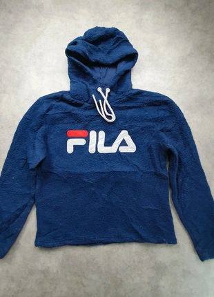 R135 Sweat polaire femme FILA bleu marine S – capuche, logo brodé, doux, chaud et vintage, marke: FILA, zustand: Sehr gut, größe: S / 36 / 8, 18,00 €, 19,60 € beinhaltet Vinted-Käuferschutz Pro
