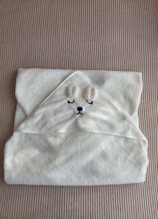 Cape de bain bébé blanche avec capuche ours – serviette de bain – neuve, marke: NO LABEL, zustand: Neu, größe: Neugeborenes / 44, 11,90 €, 13,20 € inklusive Vinted-Käuferschutz