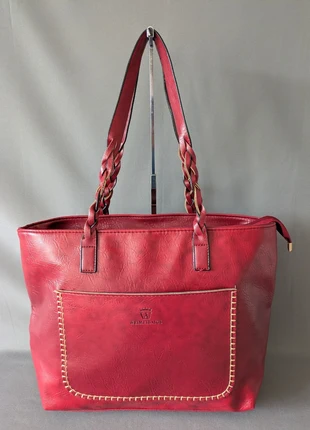 Sac cabas rouge bordeaux Weimeibaige grandes anses tressees, marque: Weimeibaige, état: Très bon état, 10,00 €, 11,20 € Protection acheteurs incluse