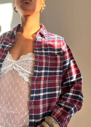 Chemise flanelle coton carreaux bordeaux bleu marine vintage, brand: Vintage Dressing, condition: Very good, size: L / 40 / 12, €22.00, €23.80 includes Buyer Protection Pro