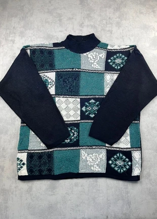 Pull d’hiver à motifs cable knit ethnic vintage 80s 90s 00s y2k - L, marca: Vintage Dressing, estado: Muito bom, tamanho: L / 40 / 12, €24.00, €25.90 inclui Proteção do Comprador