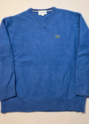 Lacoste Trui Blauw V-hals 100% Wol Super Zacht - Maat XS/S, merk: Lacoste, staat: Heel goed, maat: S / 36 / 8, € 15,00, € 16,45 inclusief Kopersbescherming