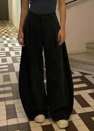 Pantalon Large Velours Côtelé Noir Coupe Ballon / Barrel Taille Haute, marke: GORDL's, zustand: Sehr gut, größe: M / 38 / 10, 60,00 €, 63,70 € inklusive Vinted-Käuferschutz