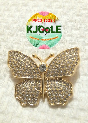 Broche épingle papillon couleur or doré strass vintage chic bohème élégance, brand: Vintage Chic, condition: New with tags, €3.50, €4.38 includes Buyer Protection Pro