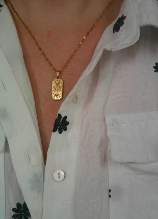 Triple lune 🌟 oeil Nazar protecteur 🌟 double face 🌟 collier acier inoxydable médaille doré, marke: acier inoxydable, zustand: Sehr gut, 8,00 €, 9,10 € beinhaltet Vinted-Käuferschutz Pro