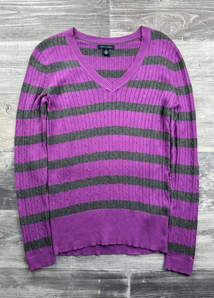 Pull col V Rayé Torsadé Tommy Hilfiger Violet et Gris taille M, marque: Tommy Hilfiger, état: Très bon état, taille: M / 38 / 10, 13,00 €, 14,35 € Protection acheteurs (Pro) incluse