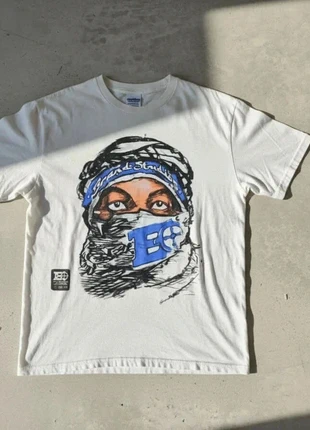 T-shirt Graphique Blanc Oversize – Streetwear / Urban Style / Été / Bleu & Noir, brand: skyy, condition: Very good, size: M, €26.90, €28.95 includes Buyer Protection
