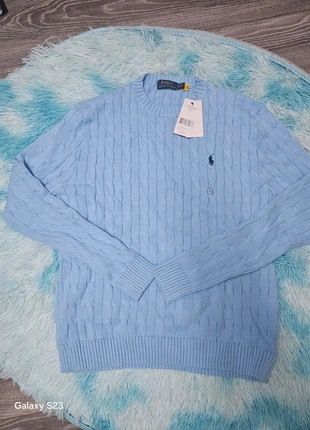 Pull torsadé Ralph Lauren bleu ciel, taille S, neuf, marque: Ralph Lauren, état: Neuf avec étiquette, taille: S / 36 / 8, 69,00 €, 73,15 € Protection acheteurs incluse