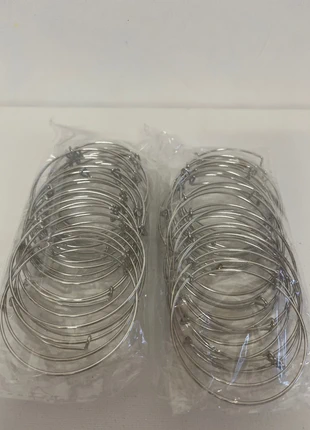 Expandable wire bracelets silver tone for jewellery charm bracelet making, brand: NO LABEL, condition: New with tags, £5.00, £5.95 includes Buyer Protection