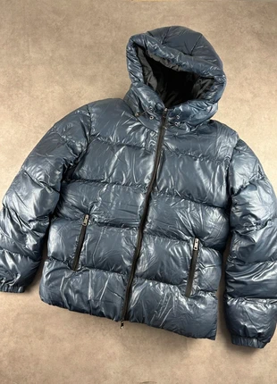 Doudoune puffer oversize Y2K bleue marine brillante, matelassée - Taille M, merk: Vintage Dressing, staat: Heel goed, maat: M, € 49,00, € 52,15 inclusief Kopersbescherming Pro