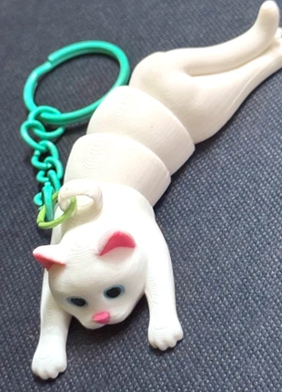 White Cat Long Boi Cat 3D Printed Fidget Figure Keyring, brand: Alternative, condition: Very good, £4.99, £5.94 includes Buyer Protection Pro