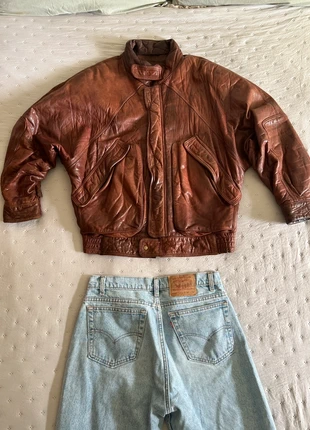 Cazadora de piel retro vintage chaqueta cuero marrón leather aesthetic, marque: The Genuine Leather, état: Très bon état, taille: M, 95,00 €, 100,45 € Protection acheteurs incluse