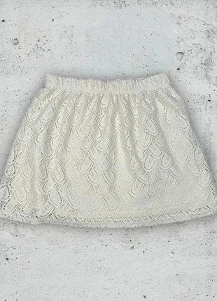 Jupe Jacqueline De Yong – Blanc crème, effet dentelle, Taille L, brand: Jacqueline de Yong, condition: Very good, size: L / 40 / 12, €3.00, €3.85 includes Buyer Protection Pro