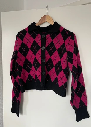 Roze geruite vest met knopen, merk: Vintage, staat: Goed, maat: S / 36 / 8, € 10,00, € 11,20 inclusief Kopersbescherming