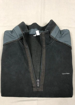 Sweat Calvin Klein 1/4 zip noir homme – 2XLT, bords-côtes & logo, brand: Calvin Klein, condizioni: Buone, taglia: XXL, €15.00, €16.45 include la Protezione acquisti