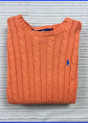 Sweat/Pull Cable Knit ,Torsadé Ralph Lauren Orange / Logo brodé Bleu / Taille S Homme, brand: Ralph Lauren, condizioni: Ottime, taglia: S, €50.00, €53.20 include la Protezione acquisti