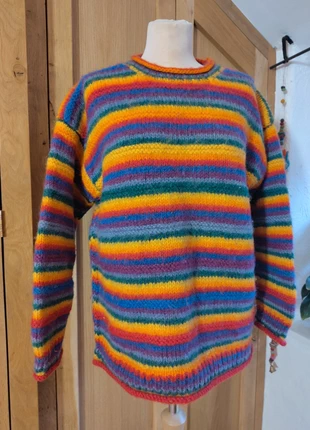 Vintage Thick Wool rainbow🌈 jumper unisex one size S M L, brand: chemical england, condition: Very good, size: M / UK 12-14, £30.00, £32.20 includes Buyer Protection