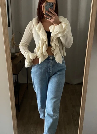 Gilet cardigan maille avec froufrou M, marque: version sud, état: Très bon état, taille: M / 38 / 10, 12,00 €, 13,30 € Protection acheteurs incluse