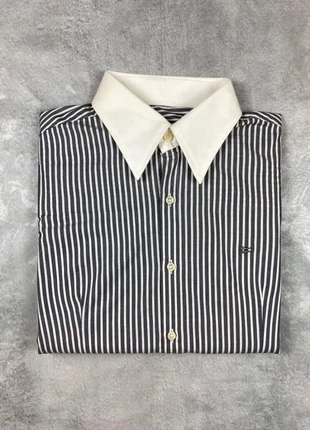 Chemise rayée Jor&Dan M – Col blanc contrasté, manches courtes, style vintage chic noir et blanc, brand: Jordan, condizioni: Ottime, taglia: M / IT 42 / EU 38, €10.00, €11.20 include la Protezione acquisti