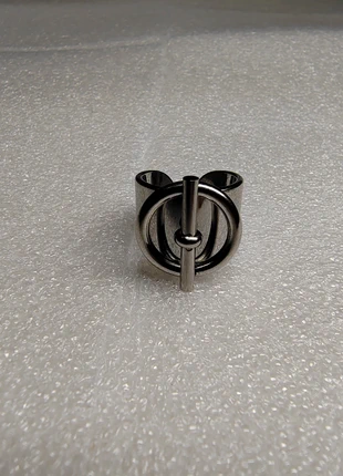 💍 Bague Argentée Acier Inoxydable – Design Fermoir Stylisé & Look Sculptural, état: Neuf sans étiquette, taille: Ajustable, 4,90 €, 5,85 € Protection acheteurs incluse