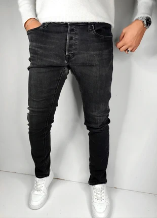 Jean noir à rayures straight slim jack&jones W34, marque: Jack & Jones, état: Très bon état, taille: XL, 18,00 €, 19,60 € Protection acheteurs (Pro) incluse
