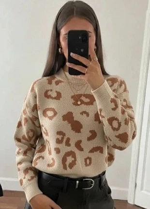 Pull imprimé léopard beige – Taille S, marque: elle&lui, état: Très bon état, taille: S / 36 / 8, 34,99 €, 37,44 € Protection acheteurs incluse