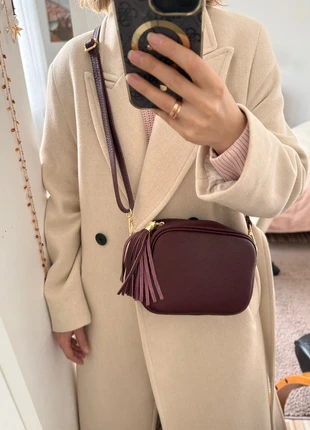 Crossbody Handtasche Ledertasche Burgundy Echtleder, brand: Made In Italy, condizioni: Nuovo con cartellino, €29.00, €31.15 include la Protezione acquisti