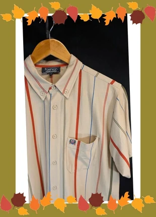 chemise vintage 80s rayures colorées coupe droite, marca: L'Homme Moderne, estado: Muito bom, tamanho: M, €16.20, €17.71 inclui Proteção do Comprador Pro