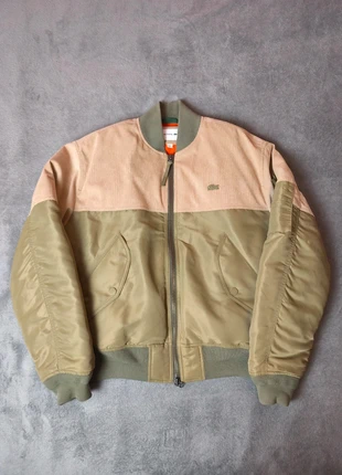 Blouson bombers Lacoste velours full zip kaki / beige logo brodé - L, marque: Lacoste, état: Très bon état, taille: L, 140,00 €, 147,70 € Protection acheteurs incluse