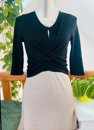 Coup de cœur ! Robe élégante noir et beige scintillant - Taille M/38, marca: Amadi, estado: Muito bom, tamanho: M / 38 / 10, €6.00, €7.00 inclui Proteção do Comprador