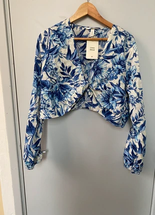 Haut crop top en Lin, marque: H&M, état: Neuf avec étiquette, taille: XL / 42 / 14, 13,00 €, 14,35 € Protection acheteurs incluse