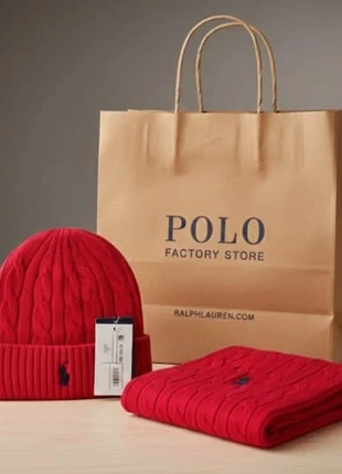 🧣 Stylish & Classic: Ralph Lauren Unisex Wool Beanie and Scarf Set!, marca: Ralph Lauren, estado: Novo com etiquetas, €50.00, €53.20 inclui Proteção do Comprador