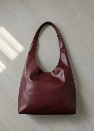 Vintage Sac Cabas Faux Cuir Souple Bordeaux Coupe Hobo Minimaliste, brand: Vintage Dressing, condition: Very good, €44.90, €47.85 includes Buyer Protection