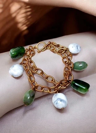 Bracelet perles imitation pierres naturelles, marque: Vintage, état: Très bon état, 15,00 €, 16,45 € Protection acheteurs (Pro) incluse