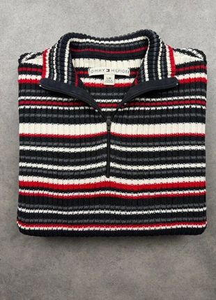 Pull half zip 1/4 zip Tommy Hilfiger Vintage à rayures col camionneur - Taille L, brand: Tommy Hilfiger, condition: Very good, size: L / 40 / 12, €30.00, €32.20 includes Buyer Protection