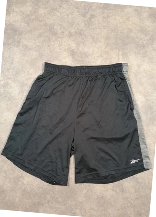 Short de sport homme noir et gris reebok taille M en polyester avec poches (1), marque: Reebok, état: Très bon état, taille: M, 9,90 €, 11,10 € Protection acheteurs incluse