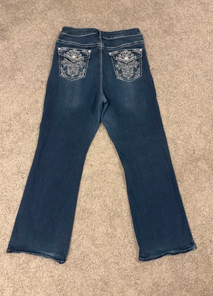 APT.9 Bootcut Jeans – Dark Wash with Rhinestone Pockets 💎 (US 24W / UK 28–30), brand: Apt. 9, condition: Very good, size: XXXL / UK 28-30, £14.00, £15.40 includes Buyer Protection