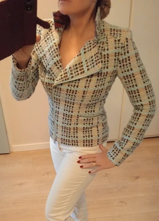 Maiden lane blazer kort jasje licht blauw crème zwart geruit maat S, 36, marca: Maiden Lane, estado: Muy bueno, tamaño: S / 36 / 8, 39,50 €, 42,18 € Protección al comprador incluida