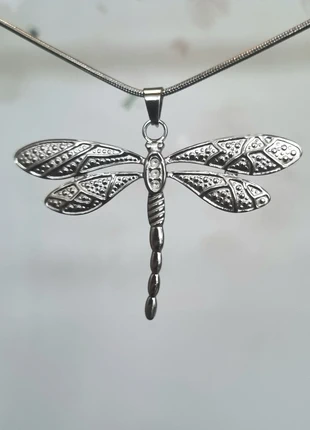 Elegante zilverkleurige ketting dragonfly ●stainlesssteel, état: Très bon état, 5,75 €, 6,74 € Protection acheteurs (Pro) incluse