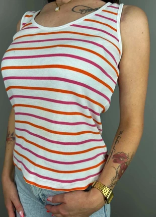 Débardeur Lauren Ralph Lauren blanc rayures orange rose - S femme - coton 5TRLS 38, marque: Ralph Lauren, état: Bon état, taille: S / 36 / 8, 5,00 €, 5,95 € Protection acheteurs (Pro) incluse