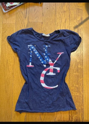 T-shirt NYC vintage bleu marine, marque: Top Vintage, état: Très bon état, taille: XS / 34 / 6, 11,00 €, 12,25 € Protection acheteurs incluse