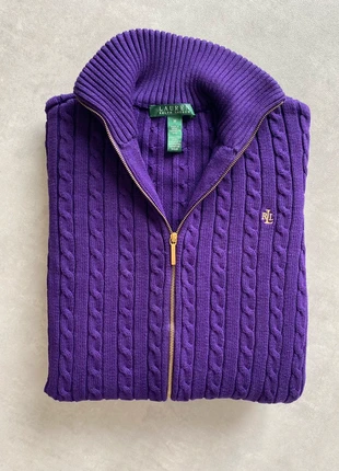 Veste zippé torsadé Ralph Lauren violet M femme, merk: Ralph Lauren, staat: Heel goed, maat: M / 38 / 10, € 45,00, € 47,95 inclusief Kopersbescherming