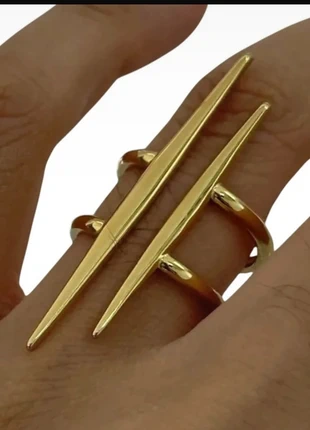 Bague dorée design géométrique - style moderne et audacieux, état: Neuf avec étiquette, taille: Ajustable, 12,00 €, 13,30 € Protection acheteurs incluse